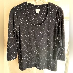 Chico’s Polka-Dot 3/4 sleeve shirt, SM